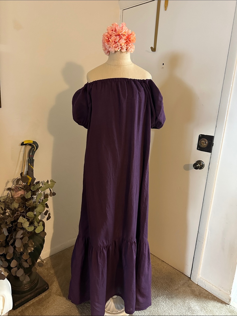 Adriana Degreas Women's Maxi Dress Size Small Eggplant Made in Brazil